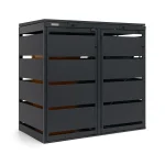 Mülltonnenbox 2er 120L - Stahl Verzinkt - Mülltonnenverkleidung Metall QBOX