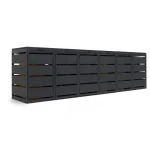 Mülltonnenbox 6er 120L - Stahl Verzinkt - Mülltonnenverkleidung Metall QBOX