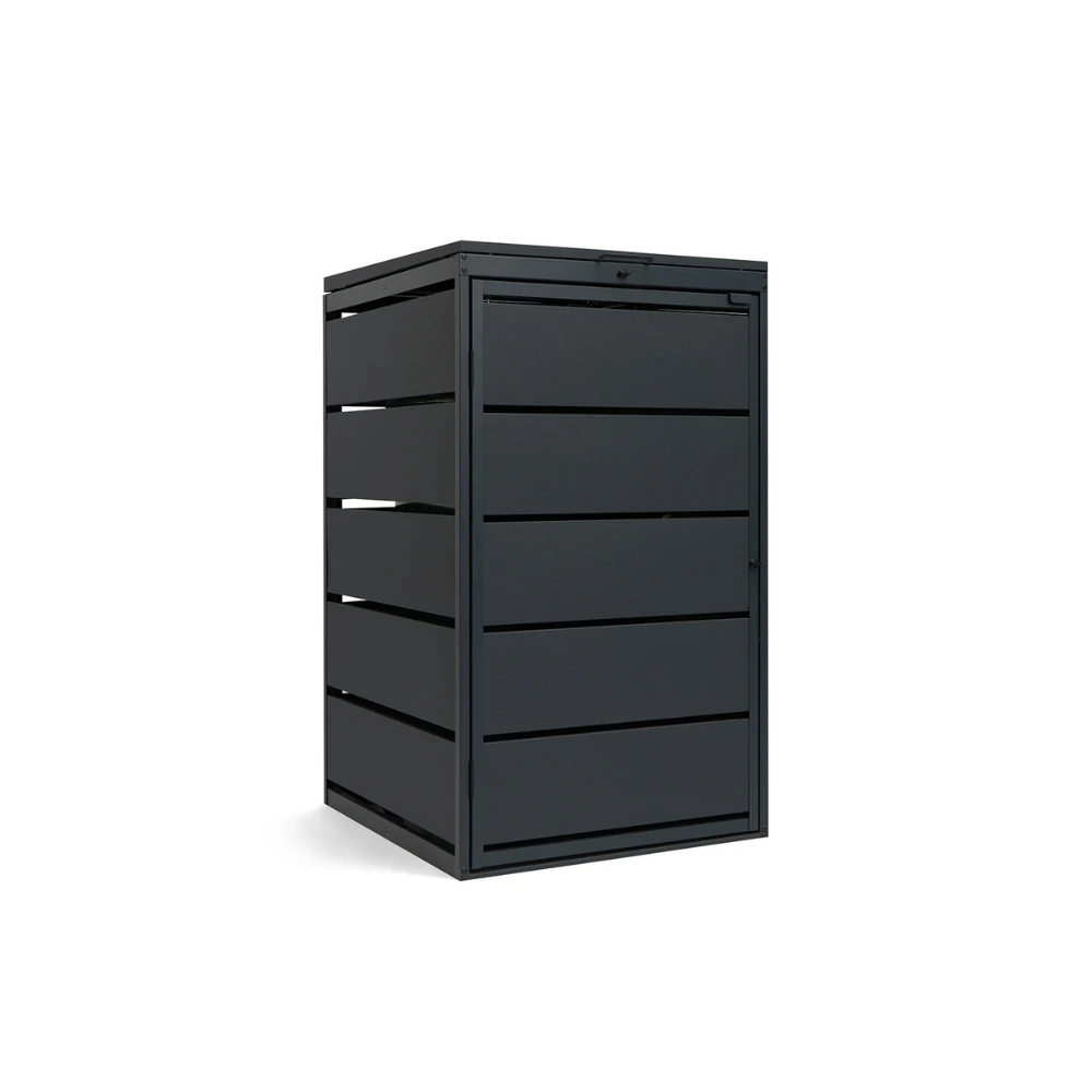 1_240_qbox Mülltonnenbox 1er 240L Metall - QBOX - in verschiedenen Farben – Bild 1