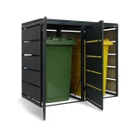 Mülltonnenbox 2er 240L - Stahl Verzinkt - Mülltonnenverkleidung Metall QBOX – Bild 2