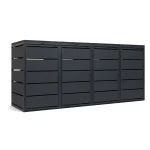 Mülltonnenbox 4er 240L Metall - QBOX - in verschiedenen Farben