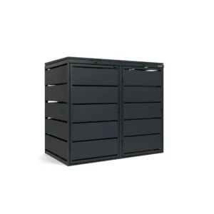 Mülltonnenbox 2er 240L Metall - QBOX - in verschiedenen Farben