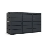Mülltonnenbox 3er 240L Metall - QBOX - in verschiedenen Farben