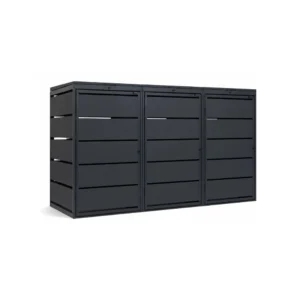 Mülltonnenbox 3er 240L Metall - QBOX - in verschiedenen Farben