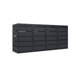 Mülltonnenbox 4er 240L Metall - QBOX - in verschiedenen Farben