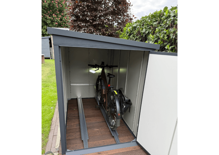 Premium Metall Fahrradgarage für 2 Fahrräder - VeloSafe 2 -  Anthrazit – Bild 10