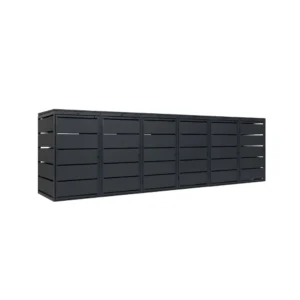 Mülltonnenbox 6er 240L Metall - QBOX - in verschiedenen Farben