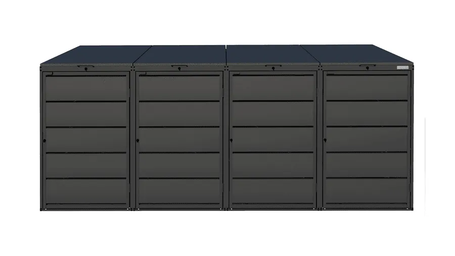 7016-10 Mülltonnenbox aus Stahl - QBOX 4er 240 L – Bild 1