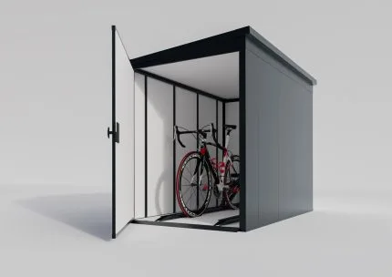 Premium Metall Fahrradgarage für 2 Fahrräder - VeloSafe 2 -  Anthrazit