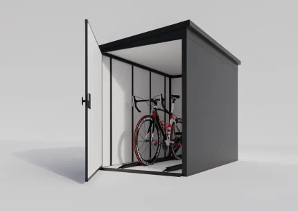 Premium Metall Fahrradgarage für 2 Fahrräder - VeloSafe 2 -  Schwarz