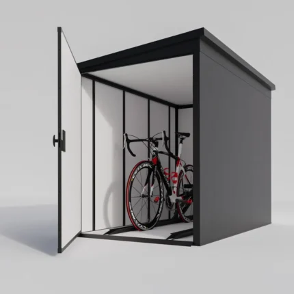 fahrradgarage für 2 fahrräder schwarz