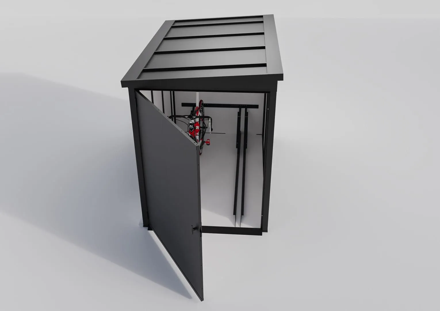 DOMEK_ROWER_9006_2 Premium Metall Fahrradgarage für 2 Fahrräder - VeloSafe 2 -  Schwarz – Bild 2