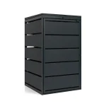 Mülltonnenbox 1er 240L - Stahl Verzinkt - Mülltonnenverkleidung Metall QBOX