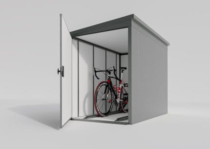 Premium Metall Fahrradgarage für 2 Fahrräder - VeloSafe 2 - Silber