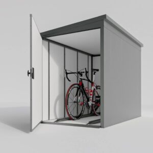 Metall Fahrradgarage für 2 Fahrräder & E-Bikes - VeloSafe 2 - Silber