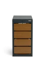 Mülltonnenbox Metall - QBOX 1er 120 L - Gold Oak