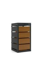 Mülltonnenbox Metall - QBOX 1er 120 L - Gold Oak – Bild 2