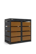 Mülltonnenbox Metall - QBOX 2er 120 L - Gold Oak – Bild 3