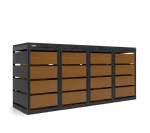 Mülltonnenbox Metall - QBOX 4er 120 L - Gold Oak