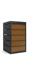 Mülltonnenbox Metall - QBOX 1er 240 L - Gold Oak – Bild 2