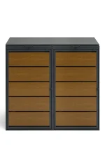 Mülltonnenbox Metall - QBOX 2er 240 L - Gold Oak