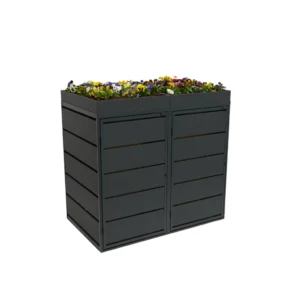 mülltonnenbox mit pflanzdach 2er 240l