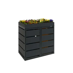 mülltonnenbox mit pflanzdach 2er 120l