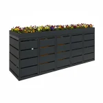 Mülltonnenbox 120 L mit Pflanzdach 5er - QBOX Flower - Mülltonnenverkleidung bepflanzbar