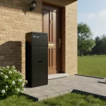 Metall-Paketbox XL Deluxe  für Zuhause mit Gravur – Schwarz – Bild 2