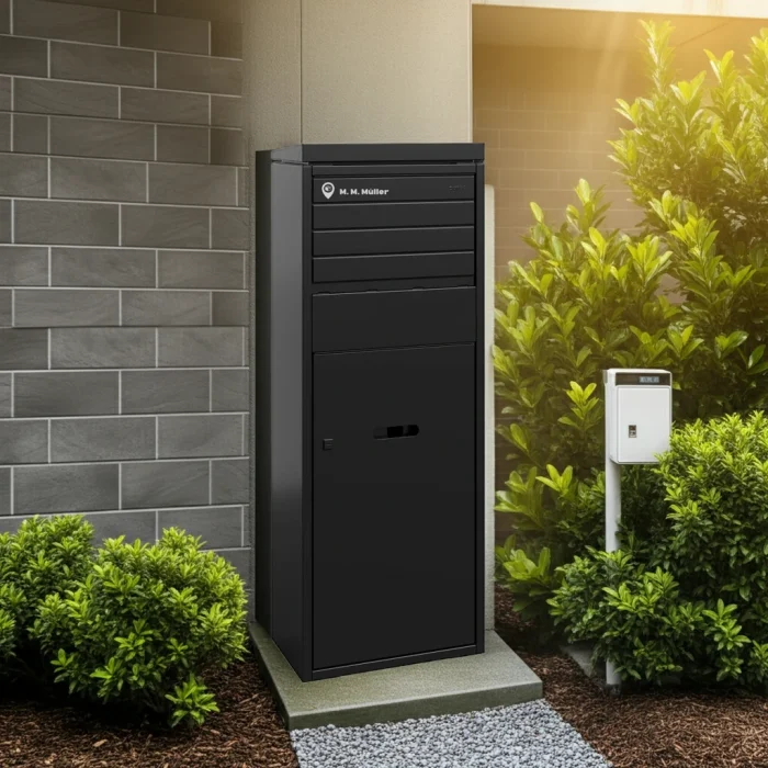 Metall-Paketbox XL Deluxe  für Zuhause mit Gravur – Schwarz – Bild 4