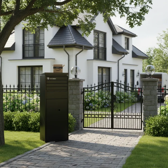 Metall-Paketbox XL Deluxe  für Zuhause mit Gravur – Schwarz – Bild 3