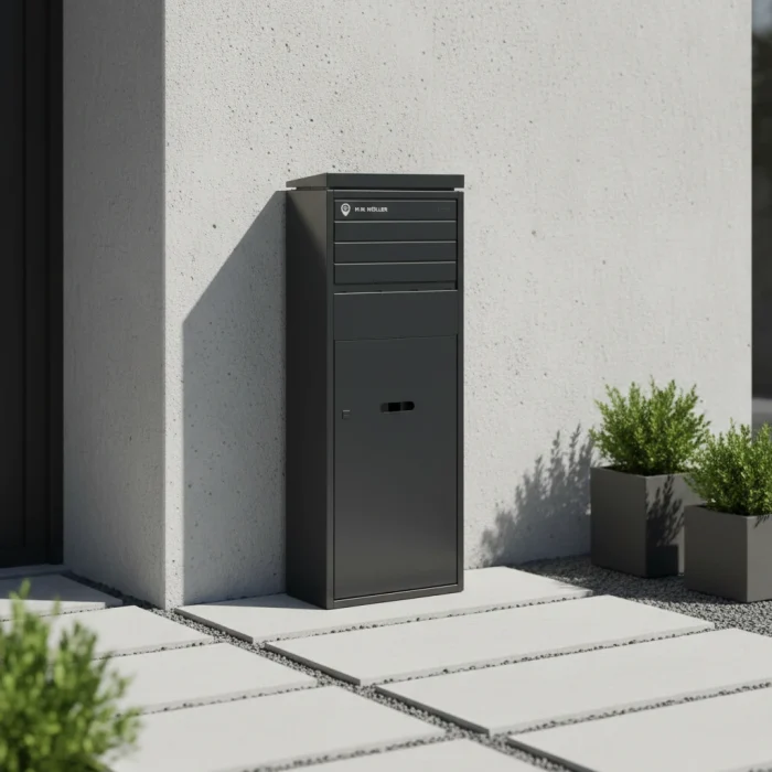 Metall-Paketbox XL Deluxe für Zuhause mit Gravur – Anthrazit – Bild 2