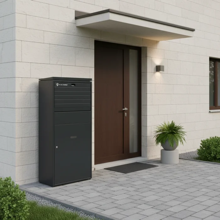 Metall-Paketbox XXL Deluxe für Zuhause mit Gravur – Schwarz – Bild 2