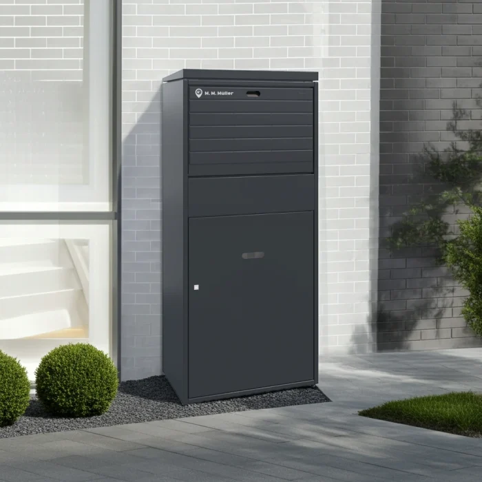 Metall-Paketbox XXL Deluxe für Zuhause mit Gravur – Schwarz – Bild 4