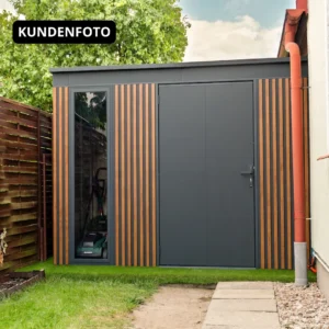 Gerätehaus Toolshed Premium - 2,86 x 2,86 m - mit Lamellen – Bild 2