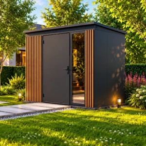 Gerätehaus Toolshed EDGE - 2,36 x 1,36 m - Anthrazit mit Lamellen – Bild 5