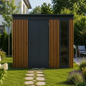 Gerätehaus Toolshed Premium - 2,86 x 2,86 m - mit Lamellen